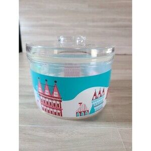 Holiday Time Stackable Treat Container Christmas Storage Tub Snow Village Design